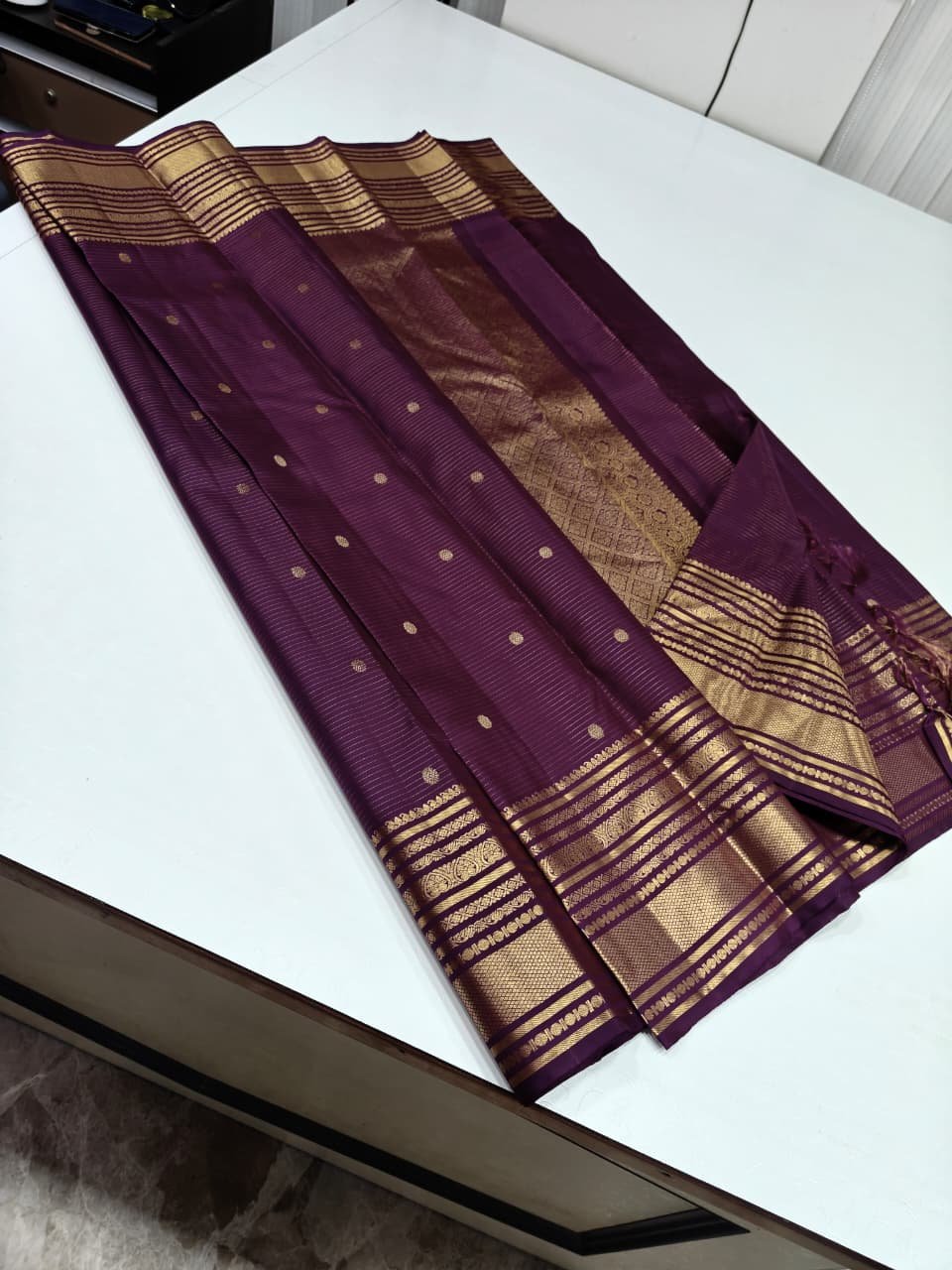 Purple Pure Kanchipuram Silk Saree